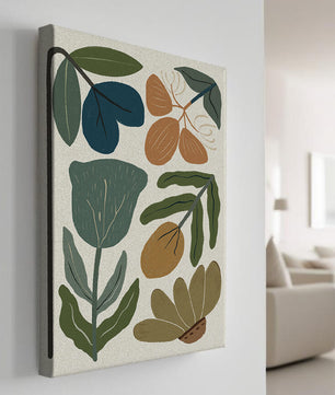 Botanical illustration with earthy and muted colors