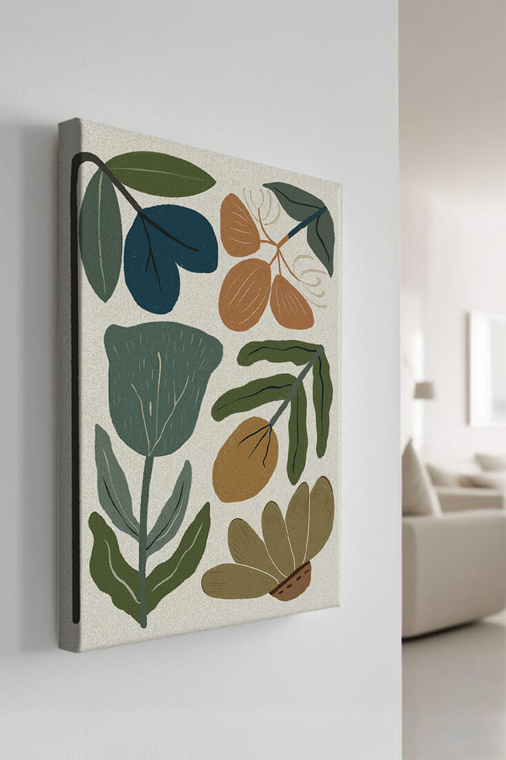 Botanical illustration with earthy and muted colors