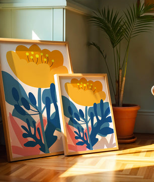 Illustration florale abstraite colorée au design botanique moderne