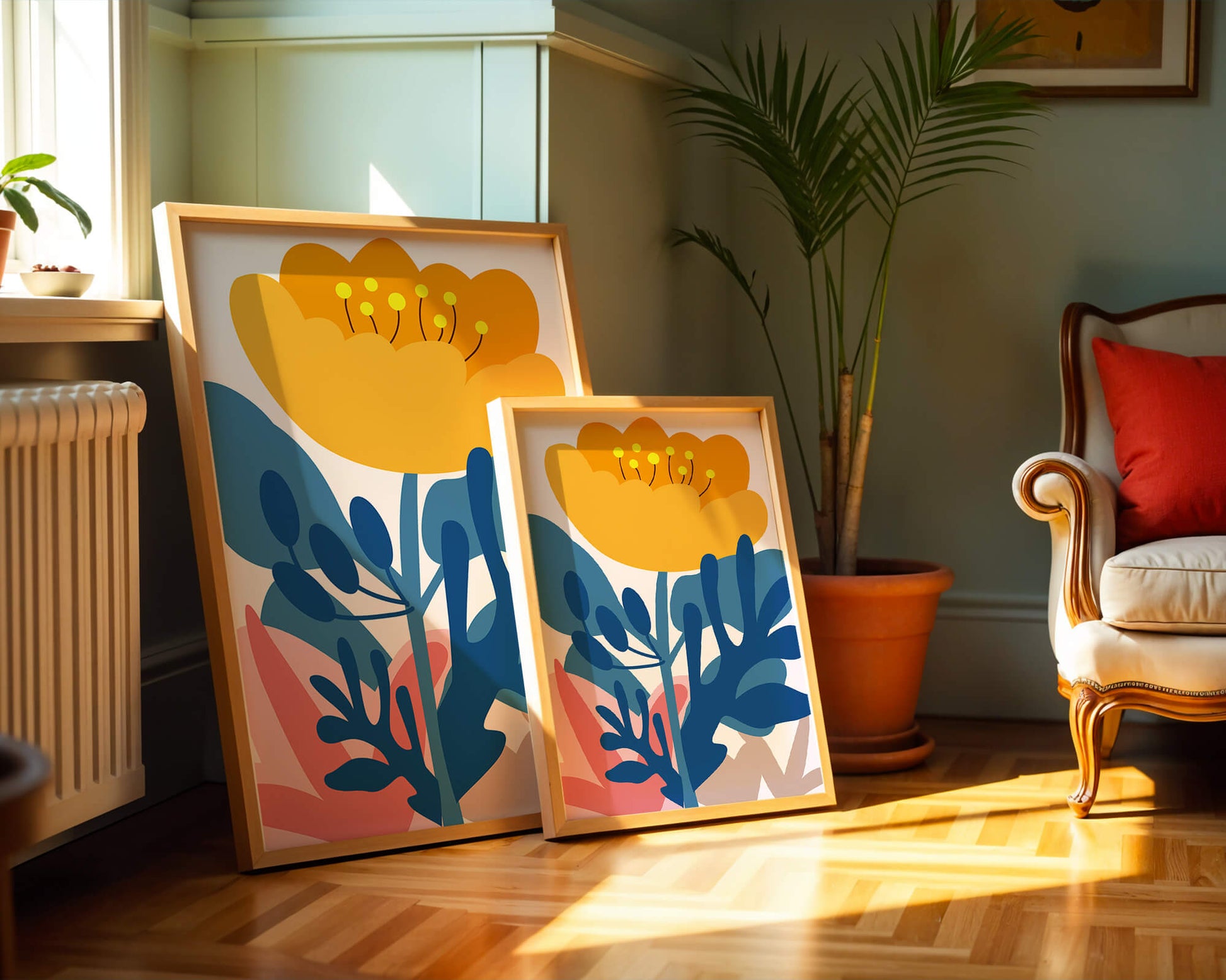 Illustration florale abstraite colorée au design botanique moderne