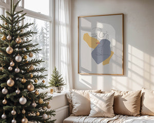 Abstract Line Art Portrait with Neutral Shapes - Mi tienda