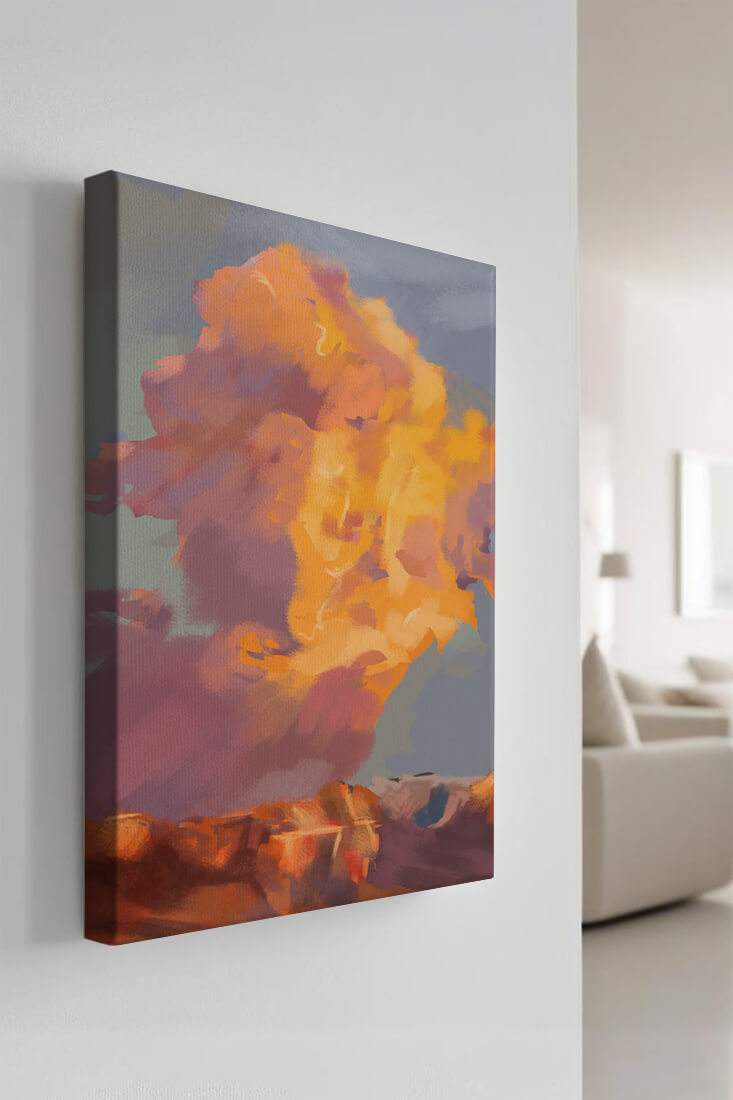 Vibrant sunset with dramatic clouds and rich colors