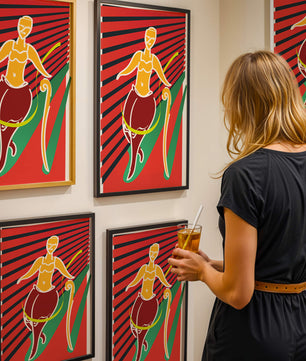 Modern abstract art with dynamic lines and vivid colors - Mi tienda