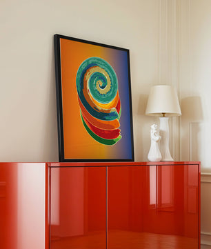 Bunte Spirale abstrakte Kunst mit lebendigem Farbverlauf Hintergrund
