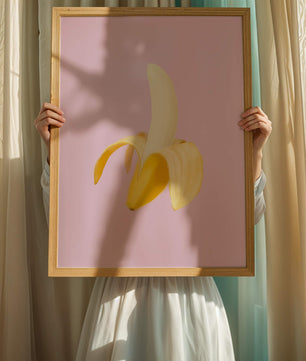 Open banana with purple background for vibrant decoration