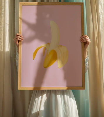Open banana with purple background for vibrant decoration
