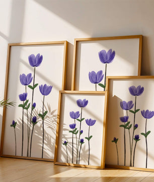 Flores púrpuras elegantes en un fondo oscuro