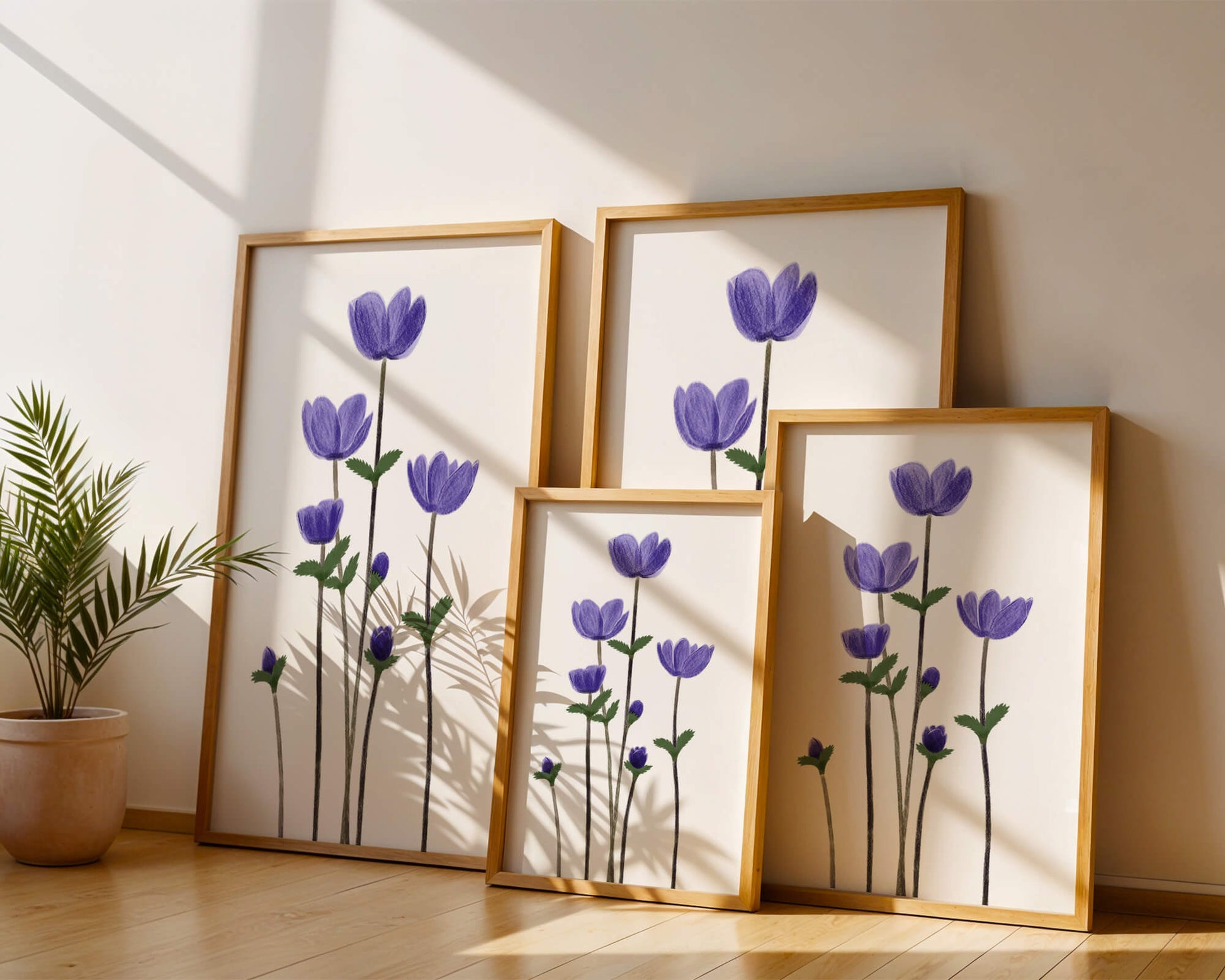 Flores púrpuras elegantes en un fondo oscuro