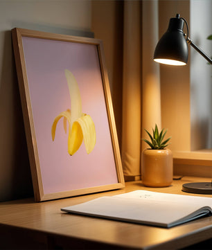 Open banana with purple background for vibrant decoration