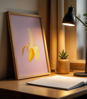 Open banana with purple background for vibrant decoration