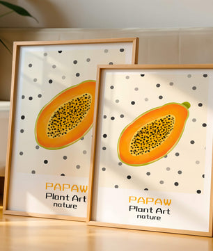 Abstract Papaya Art With Polka Dot Background - Mi tienda