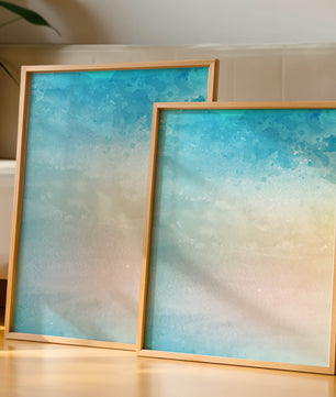 Fondo de acuarela pastel con degradado azul y beige