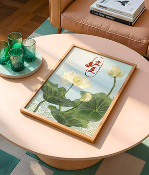 Fleurs de lotus élégantes avec calligraphie et papillon