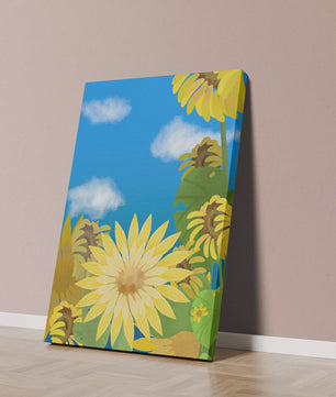 Sunny Sunflowers Against a Bright Blue Sky
