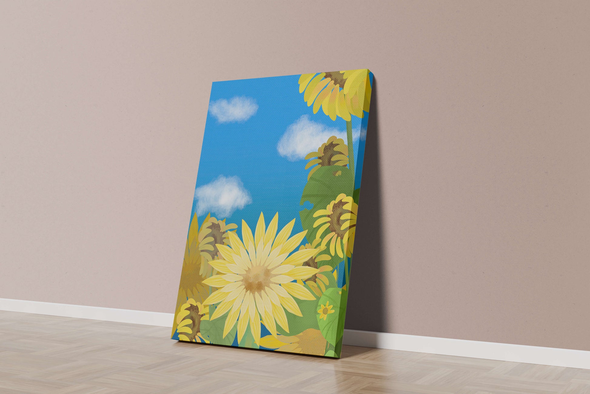 Sunny Sunflowers Against a Bright Blue Sky