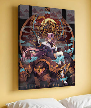 Fantasy character with mythical beast in vibrant illustration