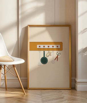 Kitchen Utensils Hanging on a Wall with Heart Hooks - Mi tienda