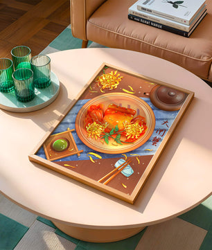 Crab Dish with Chrysanthemum Flowers and Tea Setting - Mi tienda
