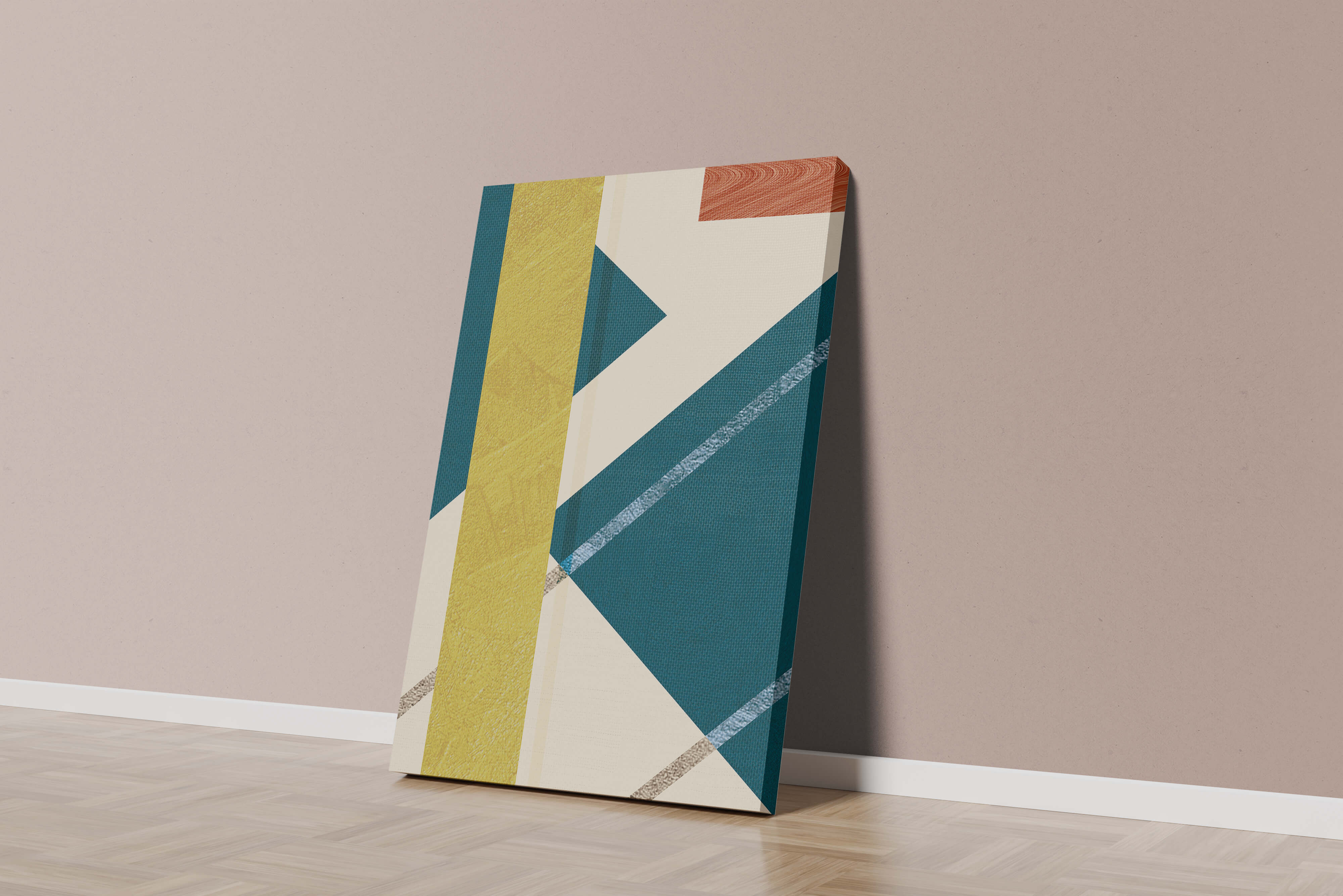 Contemporary abstract geometric art with vibrant colors