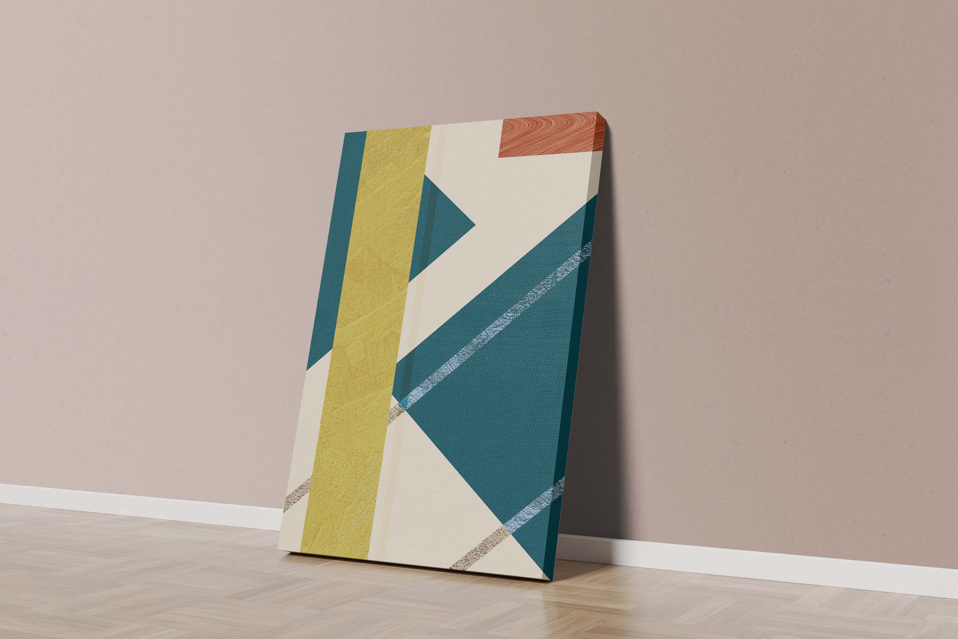 Contemporary abstract geometric art with vibrant colors