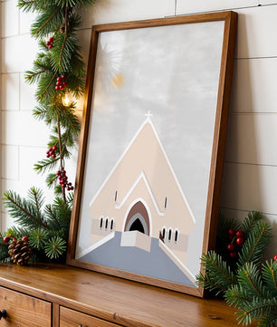Minimalist Church Architecture with Soft Sunrise - Mi tienda