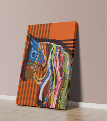 Colorful abstract horse art with intricate patterns
