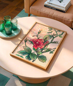Ilustración Elegante de Rosa con Fondo Pastel Suave