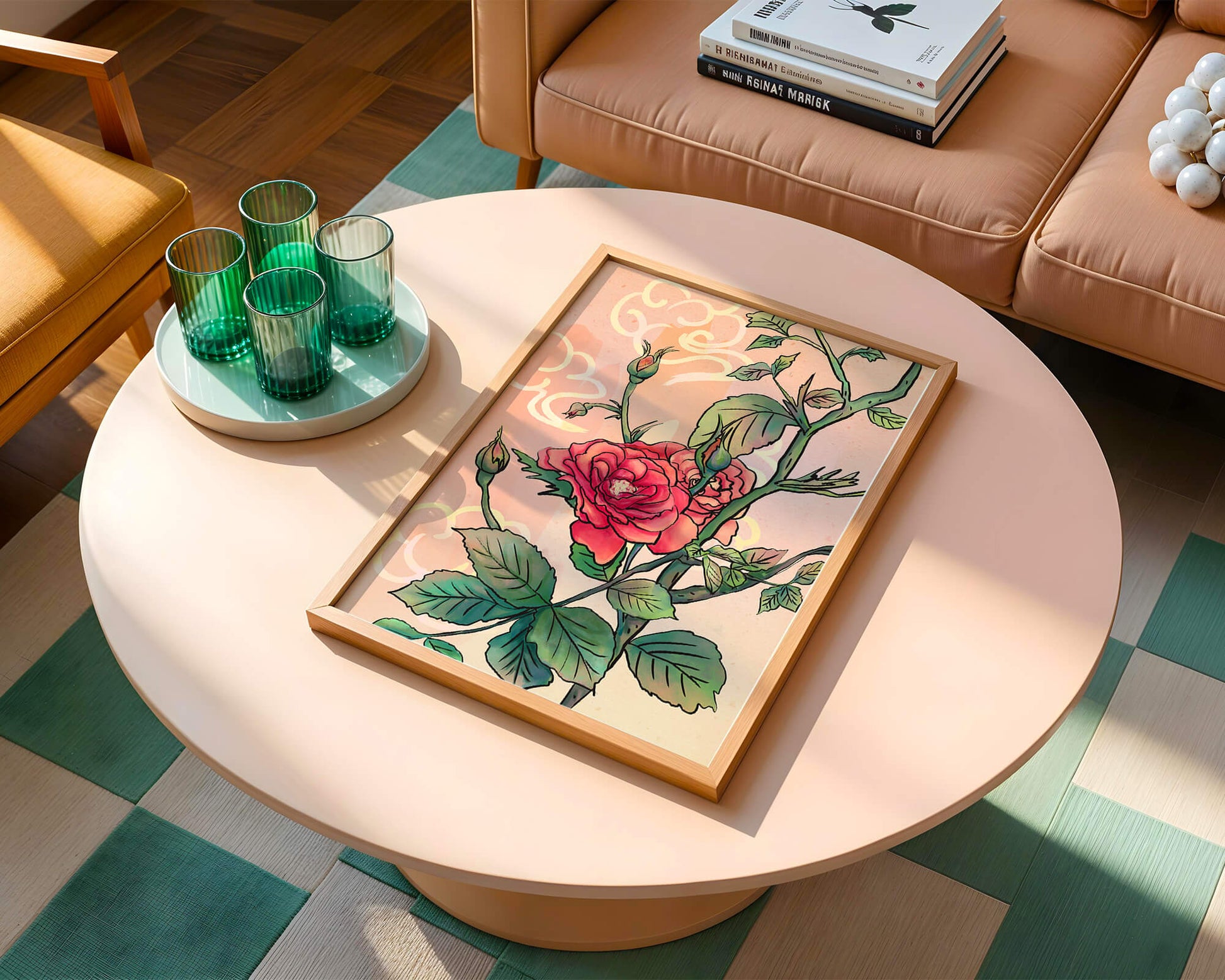 Ilustración Elegante de Rosa con Fondo Pastel Suave