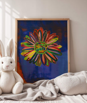Arte floral abstracto colorido con pinceladas dinámicas