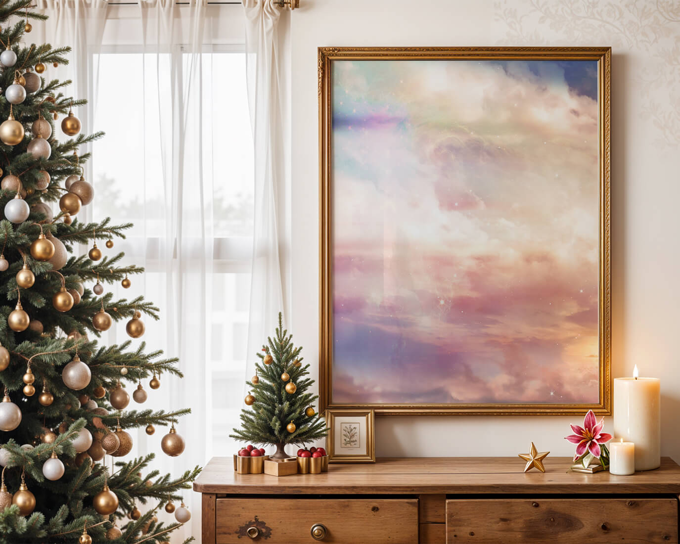Dreamy Pastel Sky with Soft Clouds and Subtle Glow