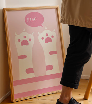 Playful cat paws illustration with speech bubble saying 