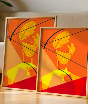 Abstract Portrait with Geometric Shapes and Bold Colors - Mi tienda