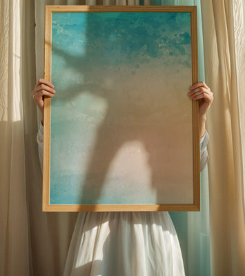 Pastel watercolor background with blue and beige gradient