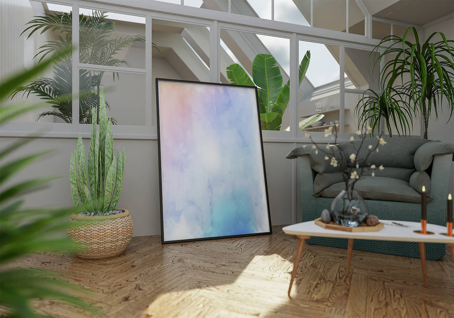 Gentle watercolor pastel gradient with soft texture and flow