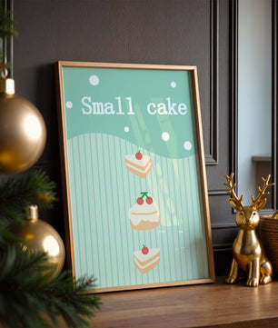 Charming illustration of small cakes with cherries
