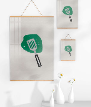 Spatula Artwork with Green Abstract Background - Mi tienda