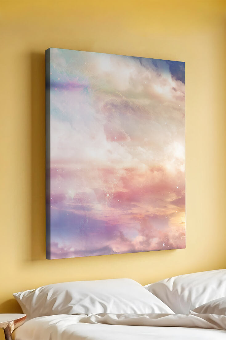 Dreamy Pastel Sky with Soft Clouds and Subtle Glow