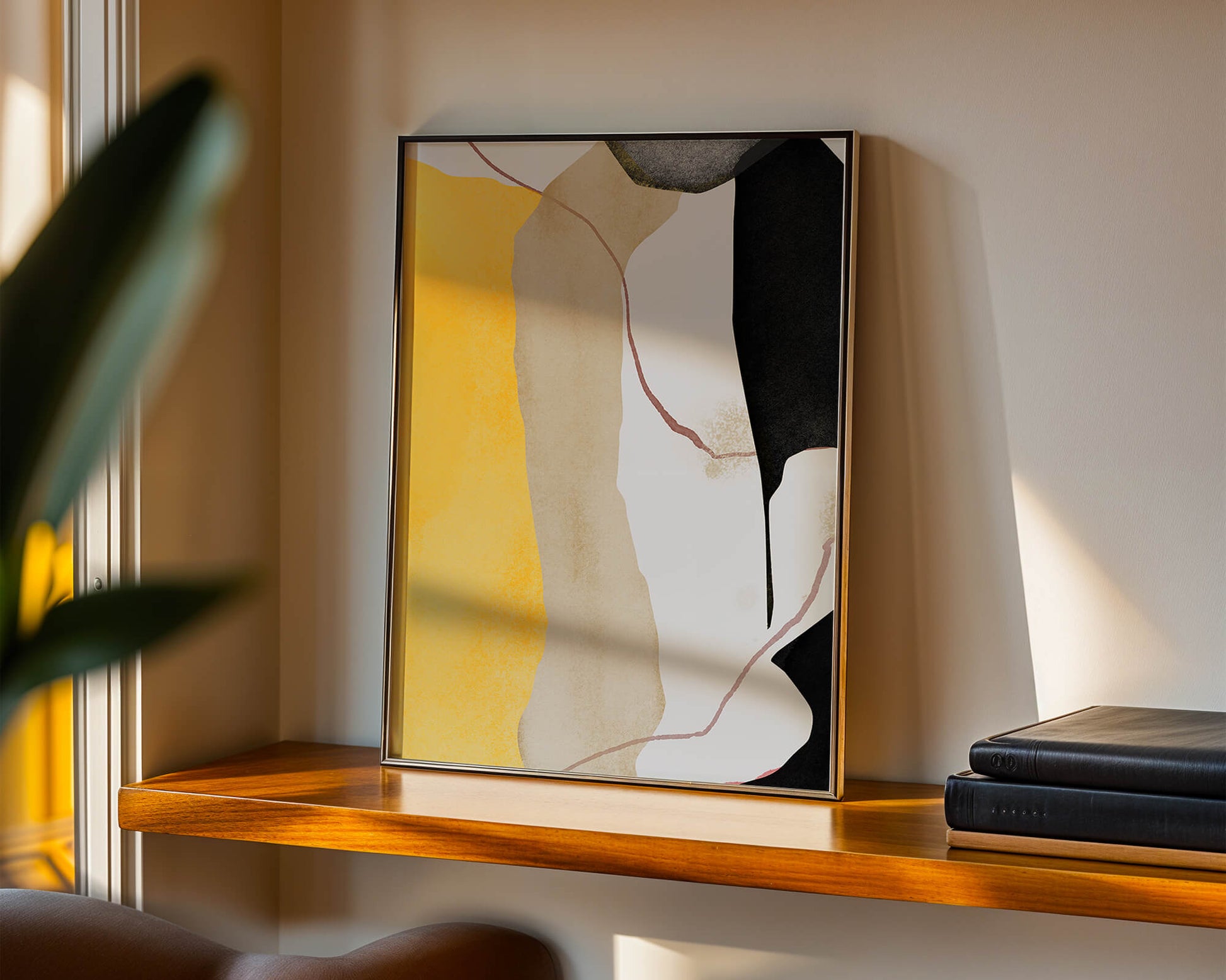 Abstract Composition with Geometric Shapes and Earth Tones