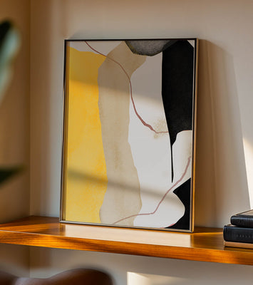 Abstract Composition with Geometric Shapes and Earth Tones