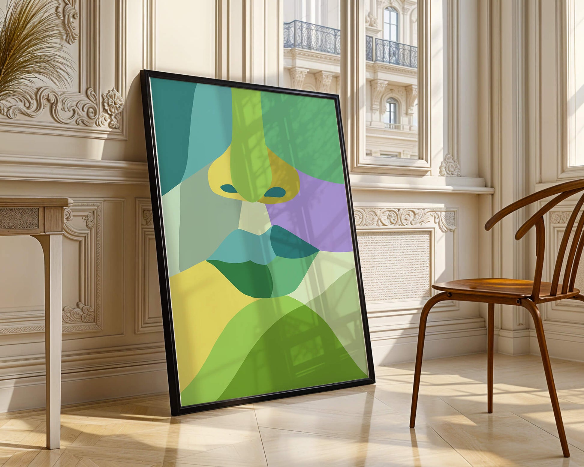 Formas geométricas abstractas y coloridas en diseño de arte moderno