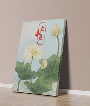 Fleurs de lotus élégantes avec calligraphie et papillon