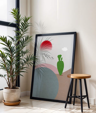 Abstract Landscape with Sun and Cactus - Mi tienda