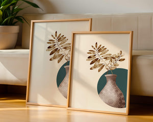 Elegant Botanical Illustration With Mandala Vase - Mi tienda