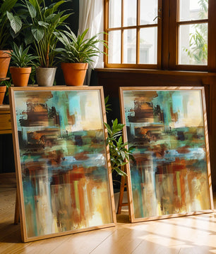 Abstract Colorful Brush Strokes Painting