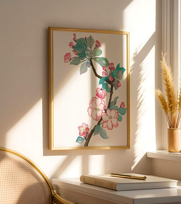 Elegant floral watercolor illustration with cherry blossom