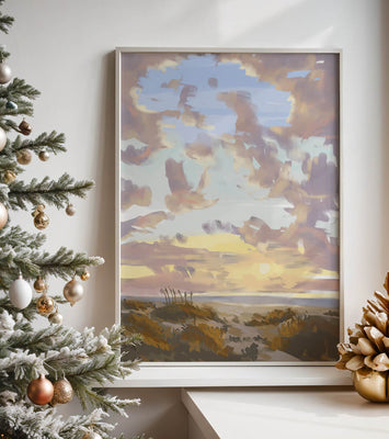 Serene landscape with morning sky and open fields