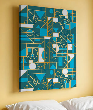 Design abstrait géométrique avec des accents dorés