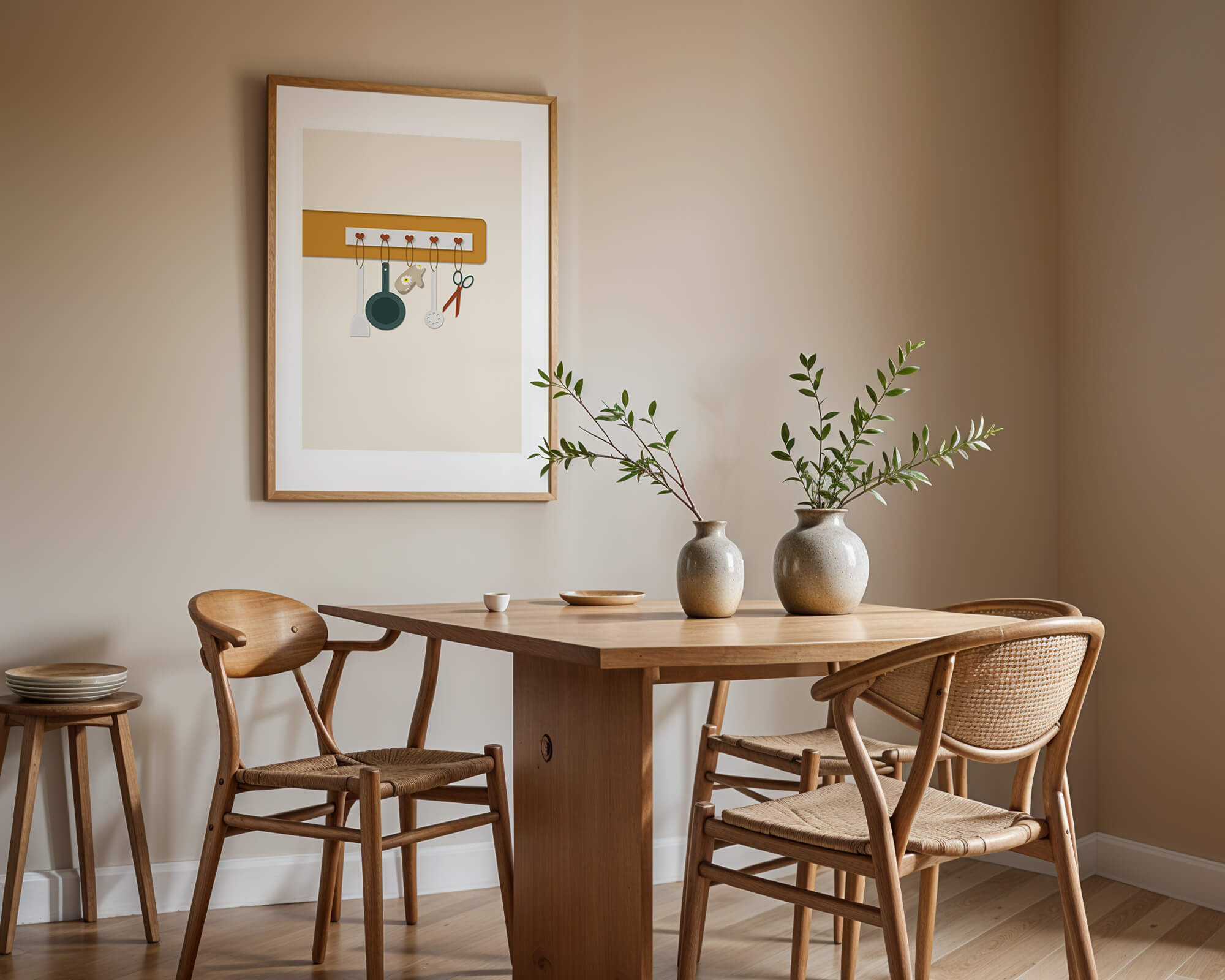 Kitchen Utensils Hanging on a Wall with Heart Hooks - Mi tienda