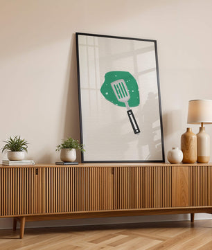 Spatula Artwork with Green Abstract Background - Mi tienda