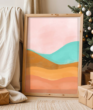 Abstract Landscape with Soft Colors and Flowing Hills